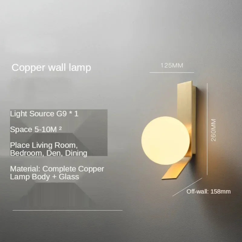 Decorbites™ Glas-Kugeln-Wandleuchte: Moderne Designer-Nachttischlampe für Wohnzimmer, Schlafzimmer, Hotel