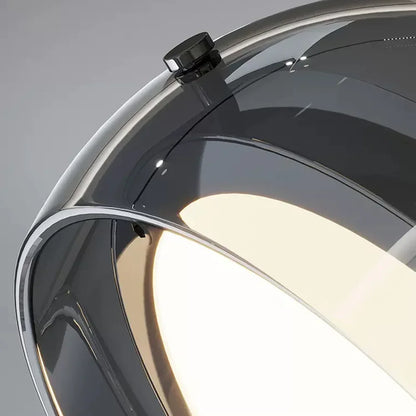 Modern Gray Glass Pendant Light With Plated Finish