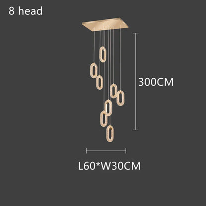 Decorbites™ Gold-Acrylic-Kronleuchter LED-Hängeleuchte Moderne Treppenhaus-Schlafzimmer-Wohnzimmer-Dekoration