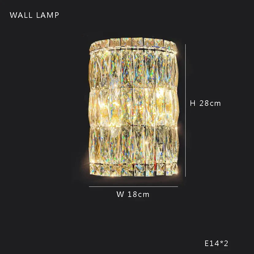 DecorBites™ Large Crystal Chandelier Chrome Hanging Lamp for Dining Room Decor