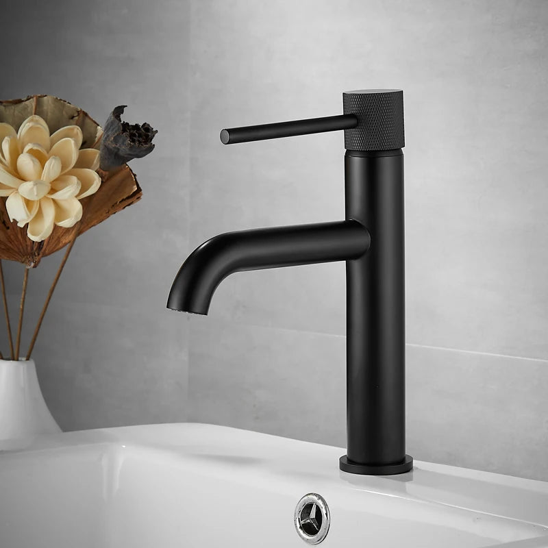 Basin Faucet Matte Black Brass