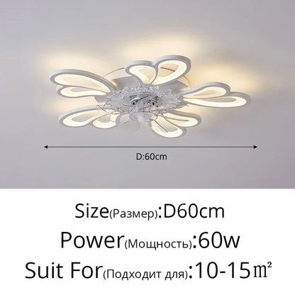 DecorBites™ Dimmable Ceiling Fan Lights with Remote Control for Living Children's Bedroom Dining Room