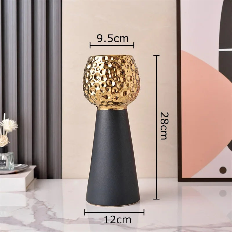 Gold Hammer Ceramic Vase