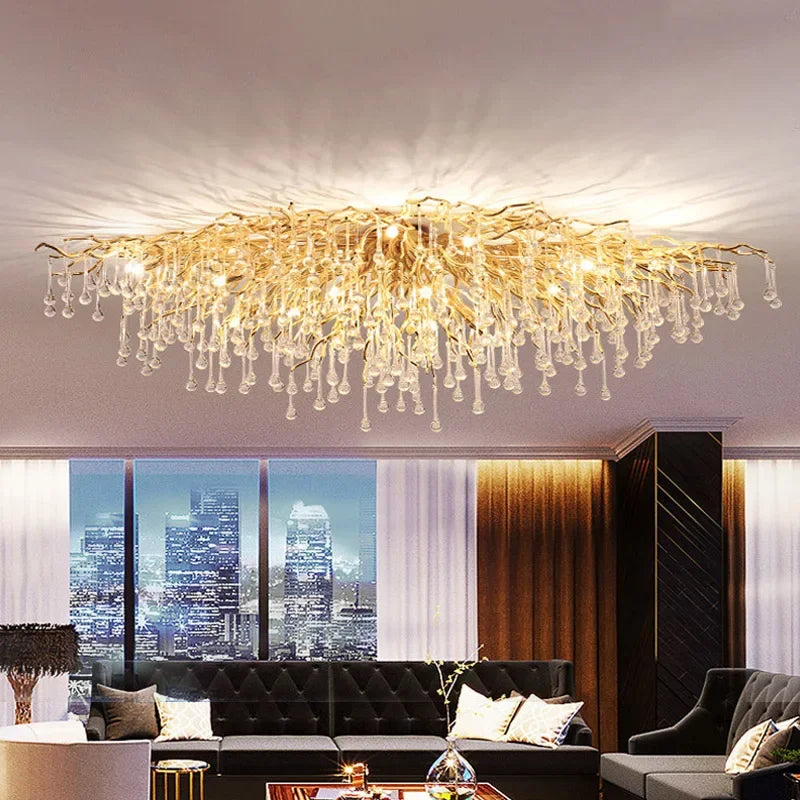 Decorbites™ Goldener Kronleuchter Moderne Luxus-LED-Glanz-Deckenleuchte