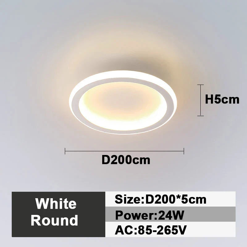 DecorBites™ LED Ceiling Lamp: Square Round Indoor Lighting, Bedroom, Entrance Hall, Neutral/Cool/Warm White