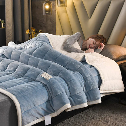 Decorbites™ Kuscheliges Korallen-Fleece 3-Lagiges Bettdecken für Herbst- & Winterwärme