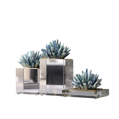Decorbites™ Kristallblumen-Marmor-Basen-Skulptur: Modernes Kunstwerk für die Wohnzimmer-Dekoration