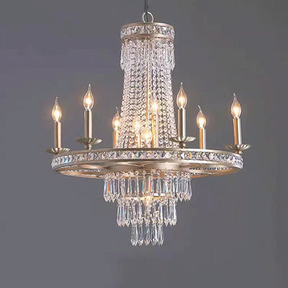 Decorbites™ Amerikanische Landhaus-Lüster Französisches Luxus-Eisen-Kristall-Lampe