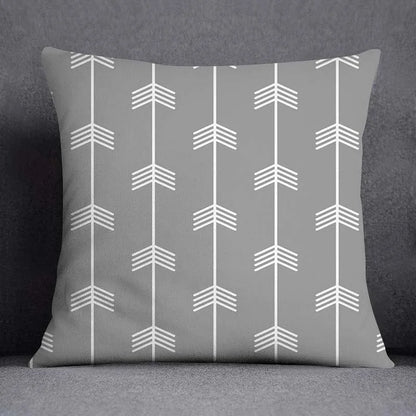 DecorBites™ Geometric Floral Print Lumbar Pillow Case 45X45cm Sofa Cushion Cover