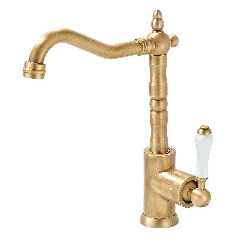Decorbites™ Gold Schwarz Messing Badezimmer Küchenarmatur – Waschbeckenmischer für heißes und kaltes Wasser