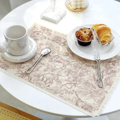 Decorbites™ Baumwoll-Leinen-Platzset - Tischdecken-Polster für Küchen-Essbereich