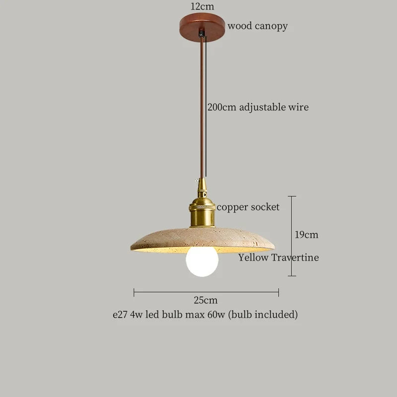 Travertine Wabi Sabi Lamp