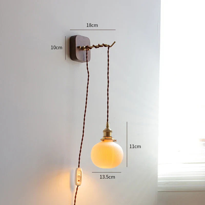 Decorbites™ LED Wandarmatur Modern Japanischer Stil Keramik-Lampenschirm Holzbasisleuchte