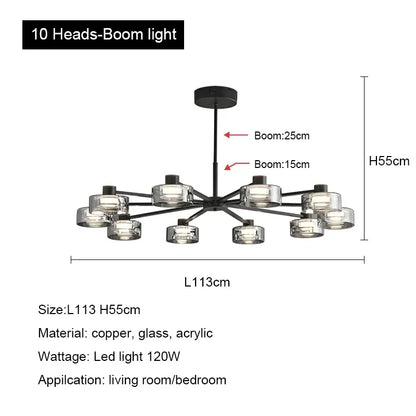 Decorbites™ Glas-LED-Kronleuchter: Modernes minimalistisches Kupfer-Pendant-Licht für Wohnzimmer und Schlafzimmer
