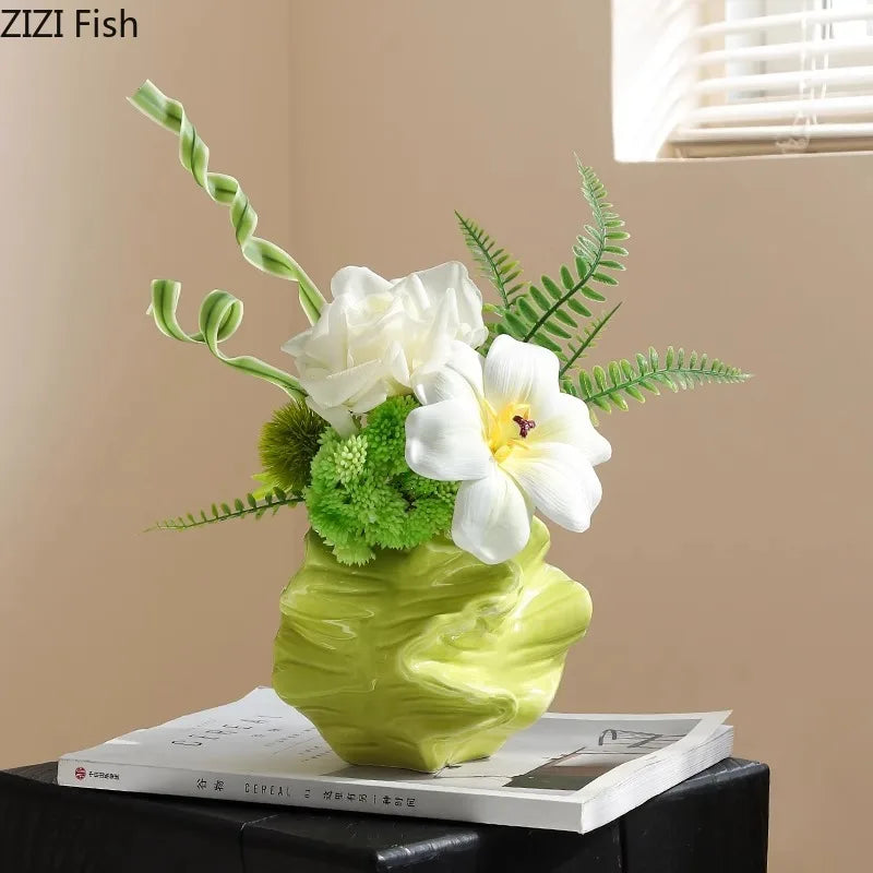 Green Ceramic Plant Vase