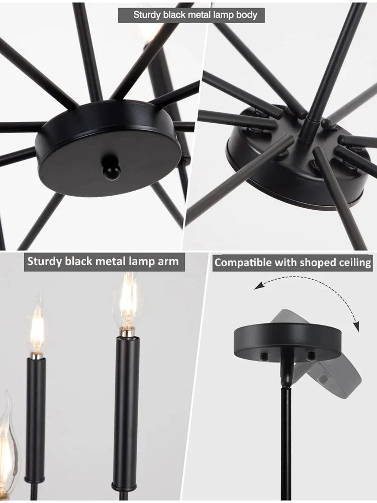 Black Eight-Light Chandelier