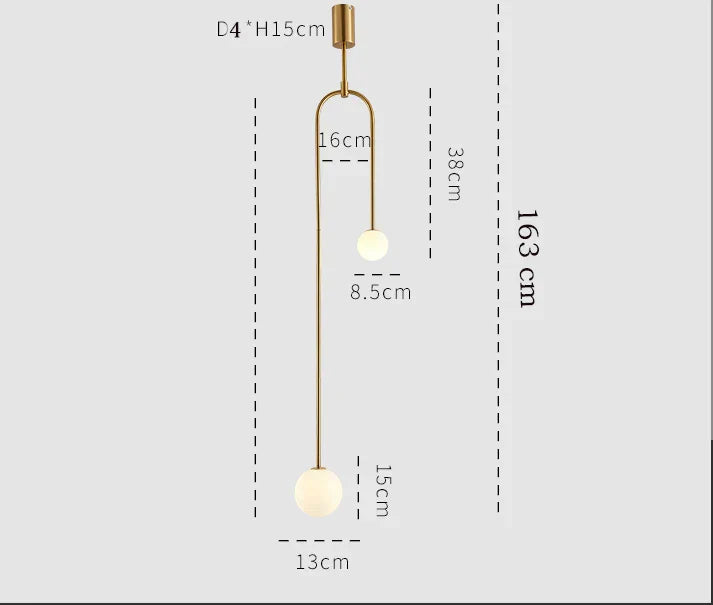 Gold Glass Ball Hanging Lamp