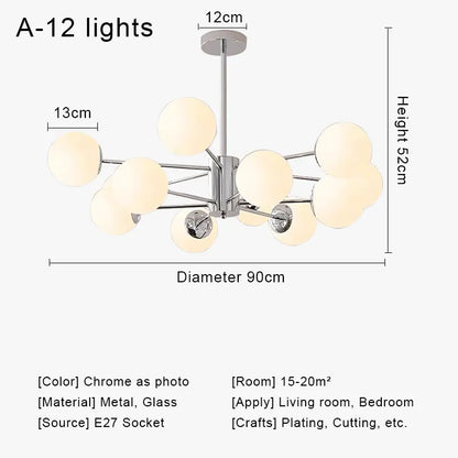 Decorbites™ Glas-Kugeln-LED-Deckenleuchter für modernes Wohnzimmer und Schlafzimmer