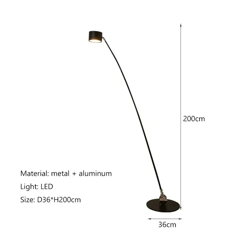 DecorBites™ Black Floor Lamp | Nordic Style LED Light for Living Room, Bedroom, or Salon
