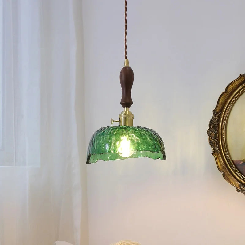 Green Glass Copper Pendant