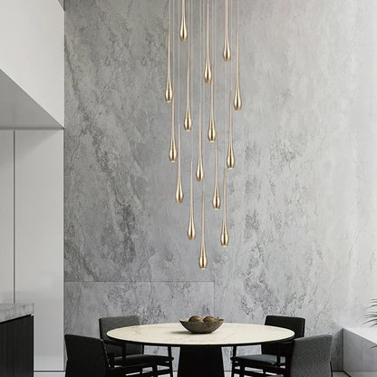 Decorbites™ Gold LED-Kronleuchter für das Wohnzimmer und die Treppe eines Duplex-Villas