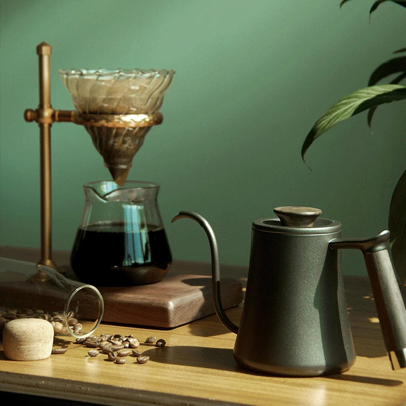 Decorbites™ Gänsehals-Pour-Over-Kanne mit Holzegriff – Kaffeuzubehör