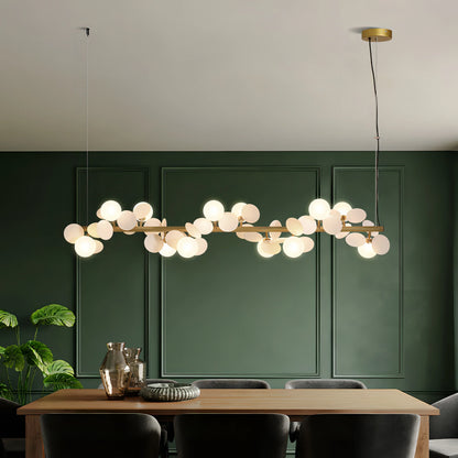 Decorbites™ Goldenes Metall G9 LED Anhänger-Kronleuchter mit Acryl-Blumen-Dekor