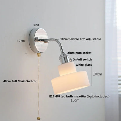 DecorBites™ LED Wall Lamp Sconce with Pull Chain Switch and Flexible Arm
