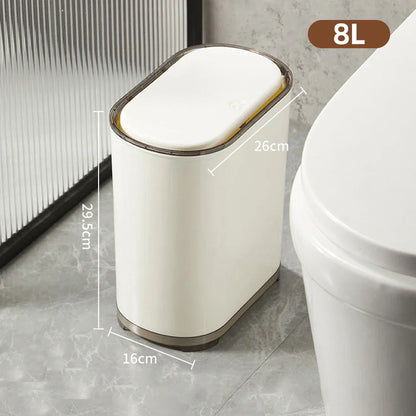 Decorbites™ Leichtluxus-Bad-Mülleimer mit Deckel für Küche, Wohnzimmer - Wasserdichter Schmaler Abfallbehälter