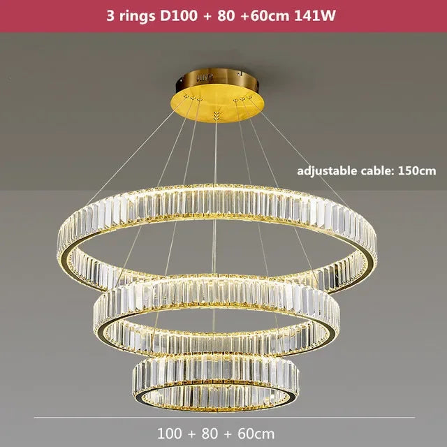 Gold Crystal Round Pendant