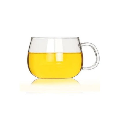 Decorbites™ Glas-Teetasse mit Infuser und Deckel - 350 ml Trinkgefäß für Zuhause und Büro