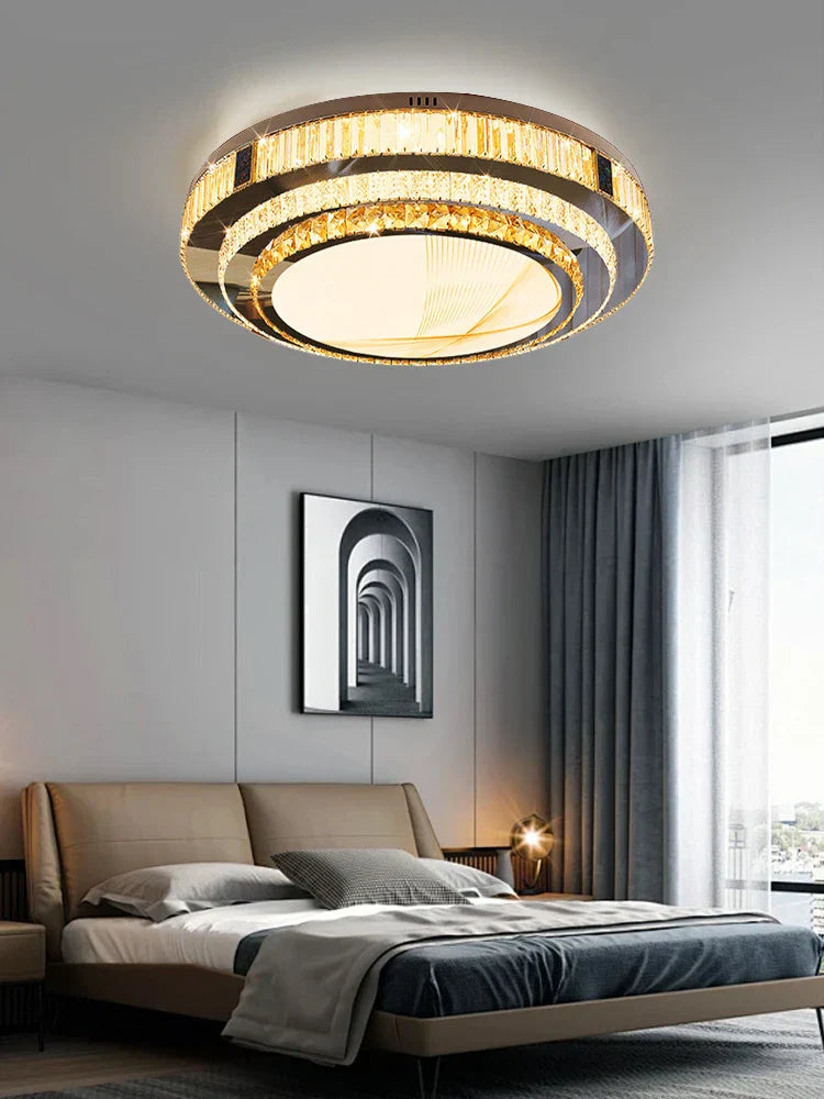 Gold Modern Crystal Ceiling Light