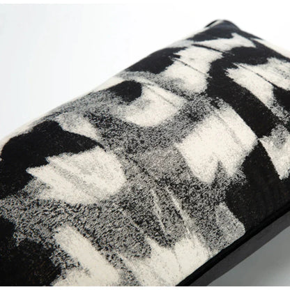 DecorBites™ Abstract Monochrome Jacquard Lumbar Pillow Cover for Chic Studio & Home Decor