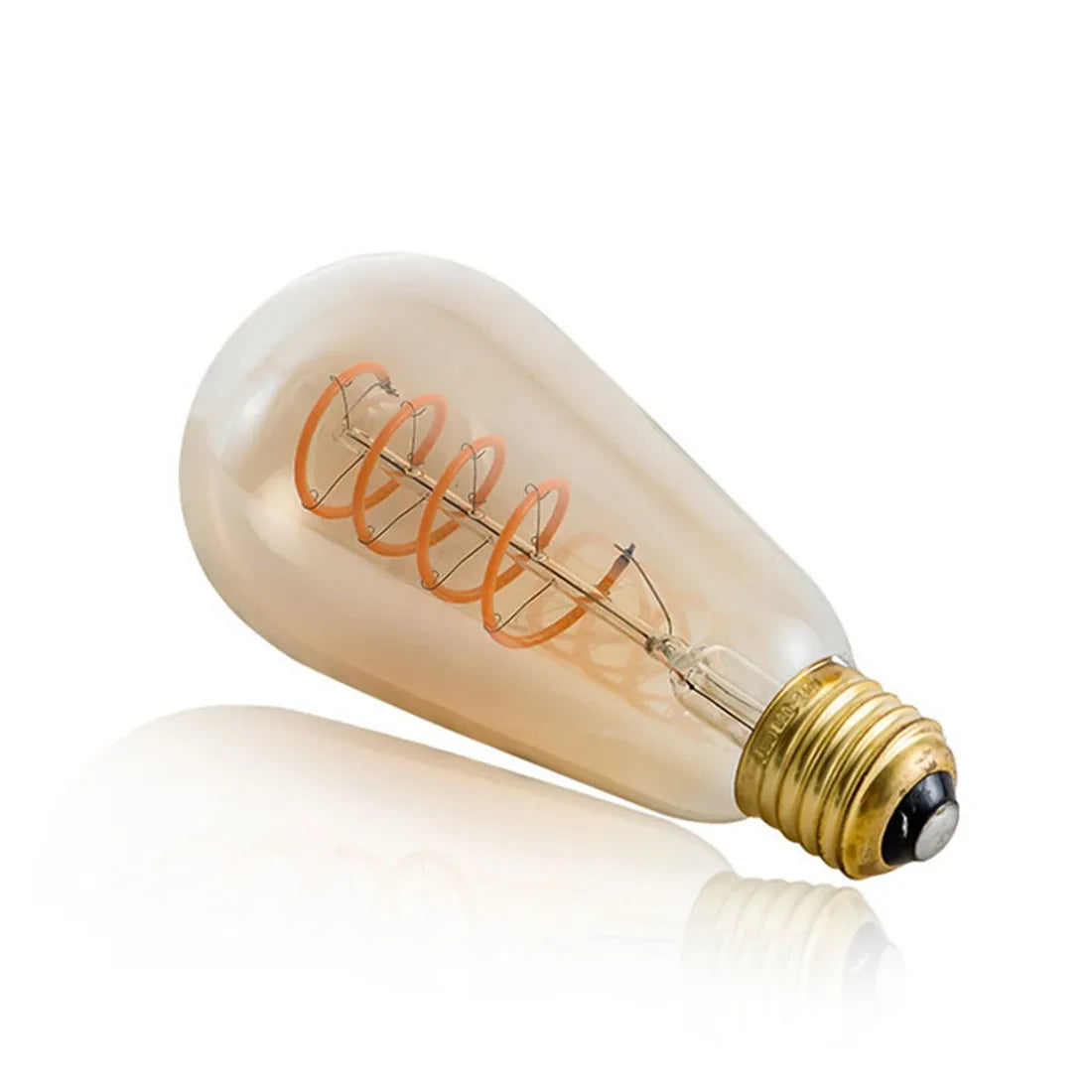 Decorbites™ Bernsteinwarme LED-Spiralfilamentlampe E27 Vintage Edison 4W 2300K ST64 Glühbirne