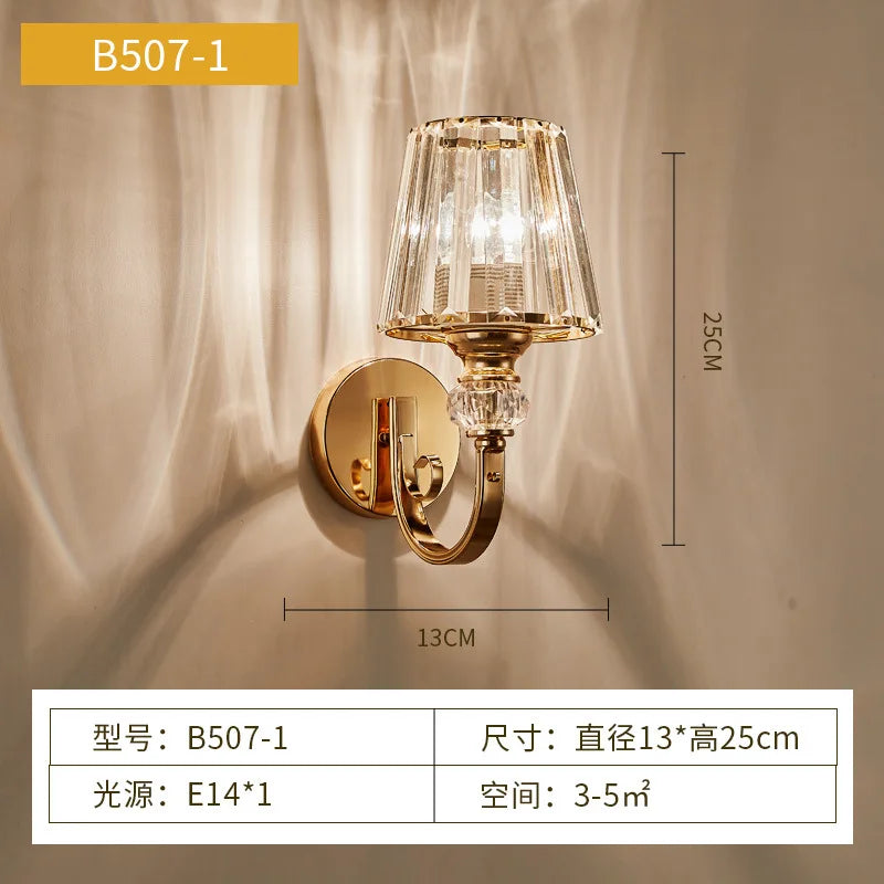DecorBites™ Crystal Wall Lamp: Modern Simple Luxury for Bedroom Staircase Living Room TV Background