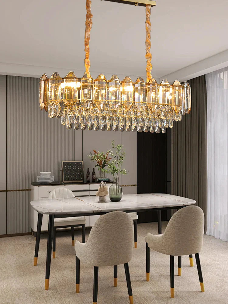 Gold Amber Crystal Chandelier Dia150cm Living Room