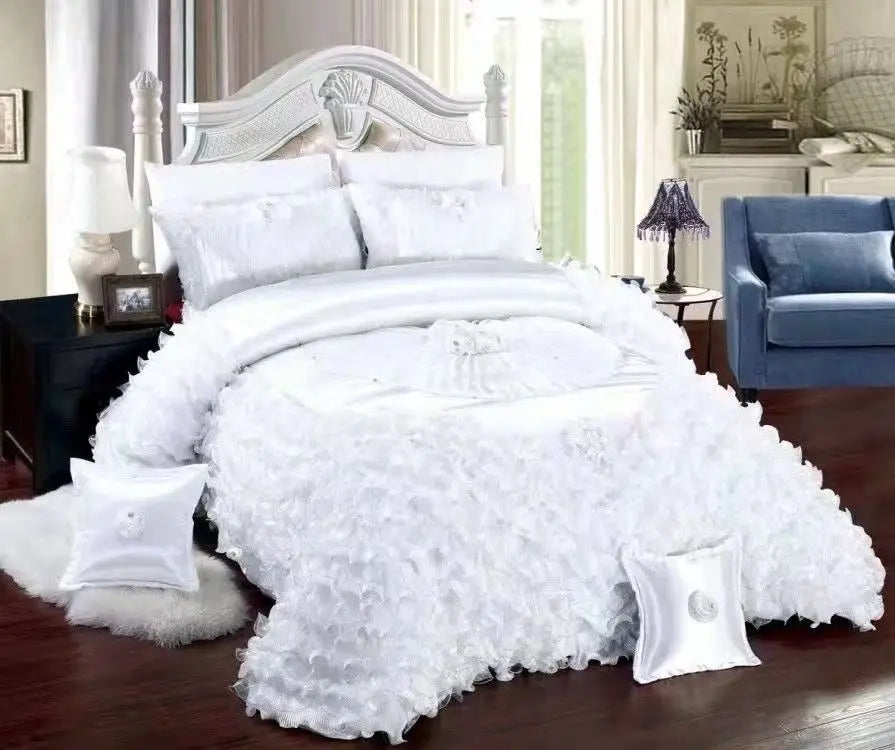 Champagne Jacquard Lace Bedspread
