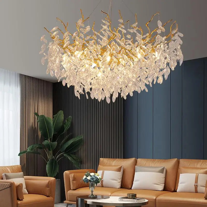Gold Branch Crystal Chandelier Round150cm