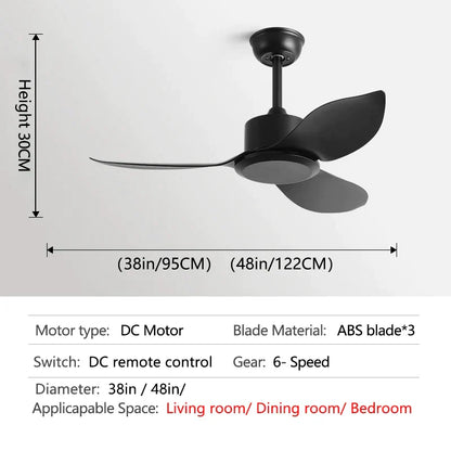 Decorbites™ 48" DC-Fernbedienungs-Deckenventilator mit Kunststoffflügeln für Schlafzimmer Innenbereich Industrie 220V