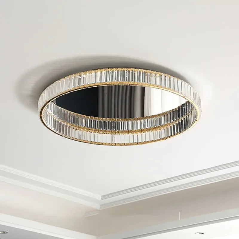 DecorBites™ Gold Steel LED Dimmable Ceiling Lights Luxury Crystal Fixture