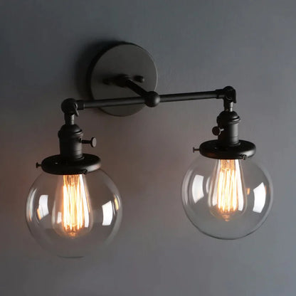 Decorbites™ Doppelt-Kugelkopf-Globus-Glas-Wandleuchte, moderne vintage Innenbeleuchtung