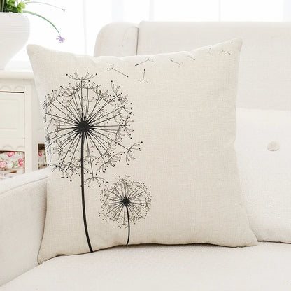 Decorbites™ Grüne Pflanzenblätter Blume Leinen Kissenbezug - Moderner Sofawurfkissenbezug