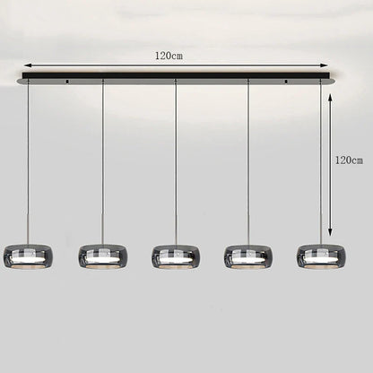Modern Glass Ring Pendant Light in Iron