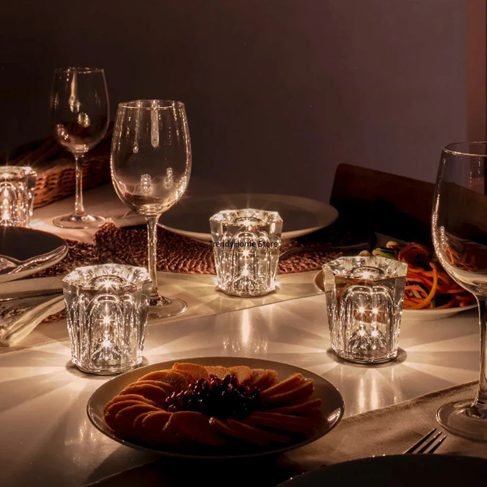 DecorBites™ Crystal Diamond Night Light | Rechargeable LED Table Lamp