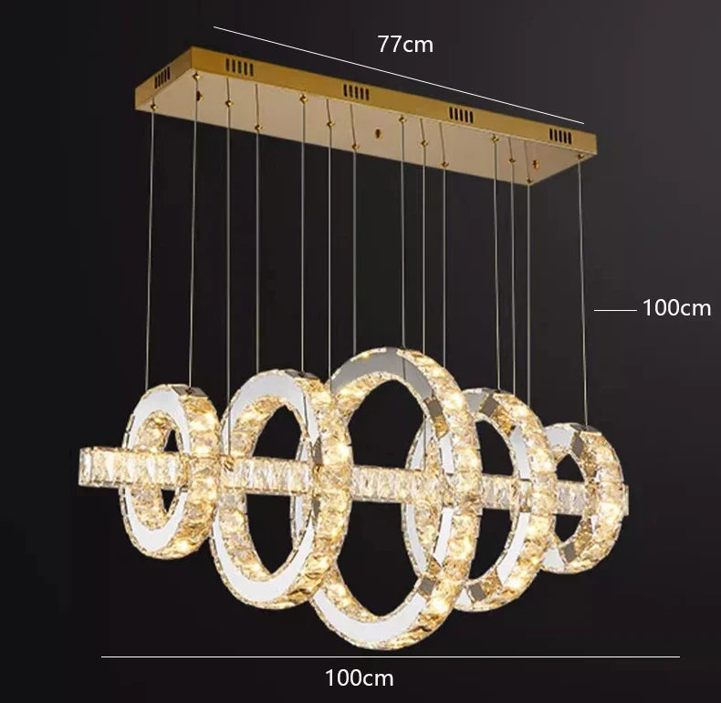 Chrome LED Hanging Chandelier