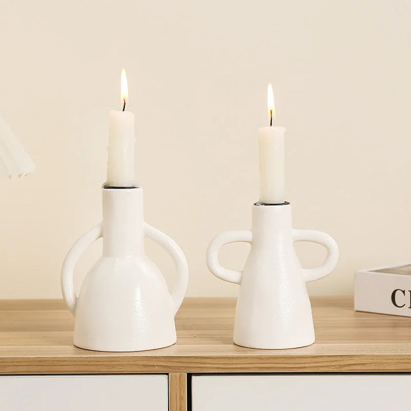 DecorBites™ Geometric Ceramic Candle Holder Ornaments - Home Decor Accessories