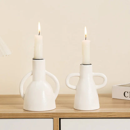 DecorBites™ Geometric Ceramic Candle Holder Ornaments - Home Decor Accessories