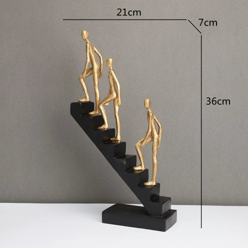 Decorbites™ Goldener Mann-Kletterer-Treppenhaus-Abstrakte-Skulptur-Heimdekoration-Ornamente