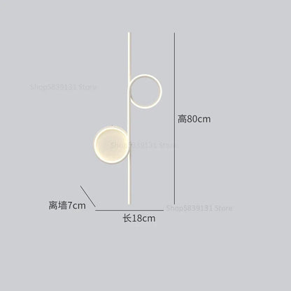 Decorbites™ Kreis Gerade Stange Wandlampe | Moderne Nordische LED Schlafzimmer Wohnzimmer Dekoration