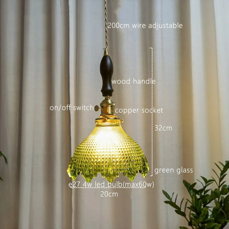 Decorbites™ Japanischer Stil Grüne Glas LED Hängelampe für die Wohnraumausstattung